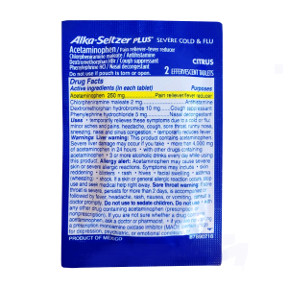 Telman/Canteen: Alka Seltzer -Plus 2 tablets
